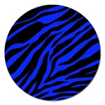 blue zebra Magnet 5  (Round)