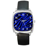 blue zebra Square Metal Watch