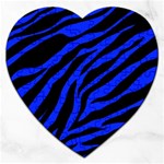 blue zebra Jigsaw Puzzle (Heart)