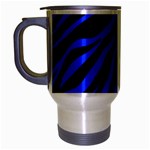 blue zebra Travel Mug (Silver Gray)