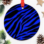 blue zebra Round Ornament (Two Sides)