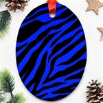 blue zebra Oval Ornament (Two Sides)