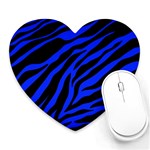 blue zebra Heart Mousepad