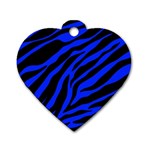 blue zebra Dog Tag Heart (One Side)