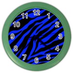 blue zebra Color Wall Clock