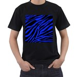 blue zebra Men s T-Shirt (Black)