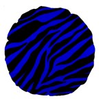 blue zebra Large 18  Premium Round Cushion 