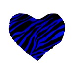 blue zebra Standard 16  Premium Heart Shape Cushion 