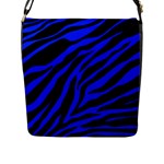 blue zebra Flap Closure Messenger Bag (L)