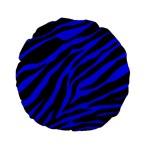 blue zebra Standard 15  Premium Flano Round Cushion 