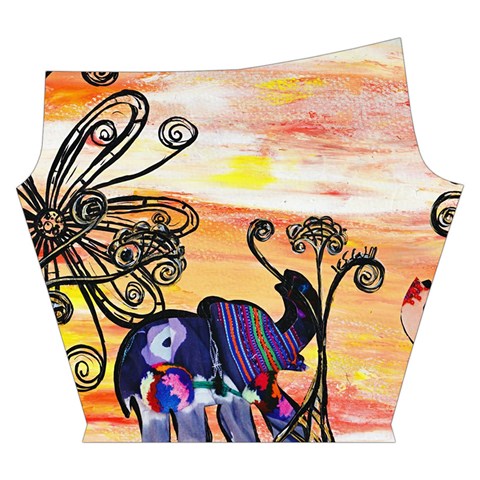 Indian Elephants Yoga Cropped Leggings from ArtsNow.com Left