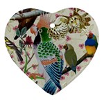 Pretty Birdies Heart Ornament (Two Sides)