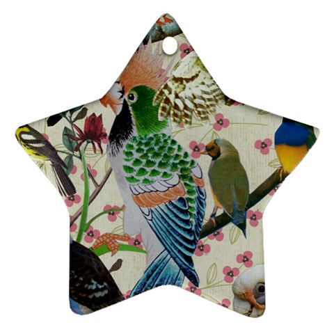 Pretty Birdies Star Ornament (Two Sides) from ArtsNow.com Front