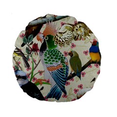 Pretty Birdies Standard 15  Premium Round Cushion  from ArtsNow.com Front