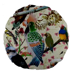 Pretty Birdies Large 18  Premium Round Cushion  from ArtsNow.com Front