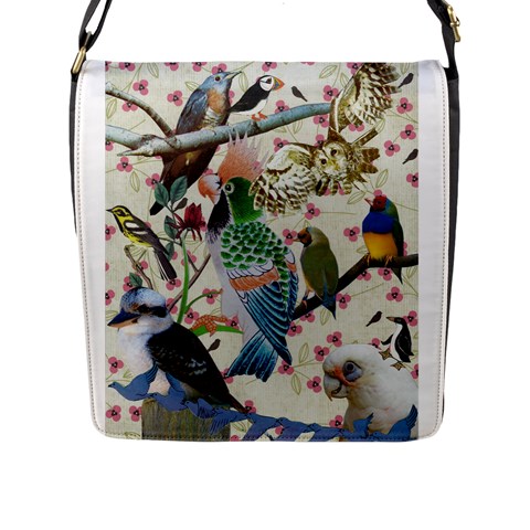 Pretty Birdies Flap Closure Messenger Bag (L) from ArtsNow.com Front