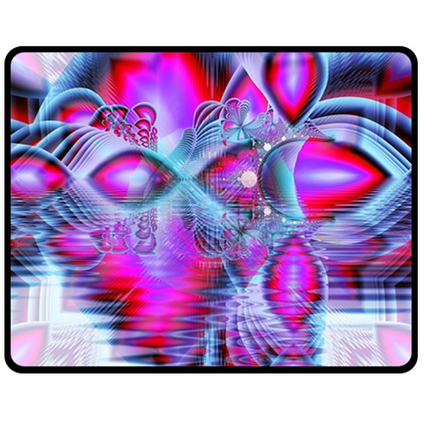 Crystal Northern Lights Palace, Abstract Ice  Double Sided Fleece Blanket (Medium)  from ArtsNow.com 58.8 x47.4  Blanket Back