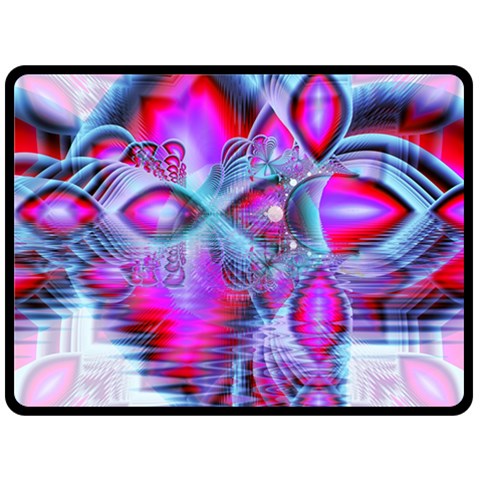 Crystal Northern Lights Palace, Abstract Ice  Double Sided Fleece Blanket (Large)  from ArtsNow.com 80 x60  Blanket Back