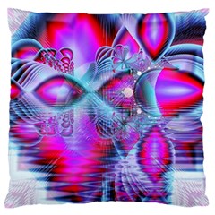 Crystal Northern Lights Palace, Abstract Ice  Large Flano Cushion Case (Two Sides) from ArtsNow.com Front