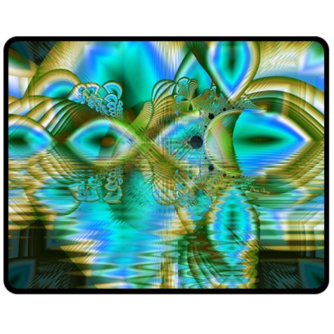 Crystal Gold Peacock, Abstract Mystical Lake Fleece Blanket (Medium)  from ArtsNow.com 60 x50  Blanket Front