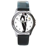 Halloween Sexy Witch Round Metal Watch