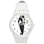 Halloween Sexy Witch Round Plastic Sport Watch (M)