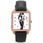 Halloween Sexy Witch Rose Gold Leather Watch 