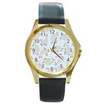 Manatees Round Gold Metal Watch