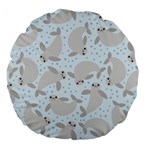 Manatees Large 18  Premium Flano Round Cushion 