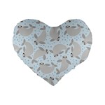 Manatees Standard 16  Premium Flano Heart Shape Cushion 