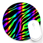 Zebra Rainbow Round Mousepad