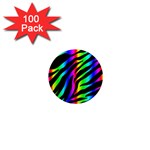 Zebra Rainbow 1  Mini Magnet (100 pack) 