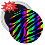 Zebra Rainbow 3  Magnet (100 pack)