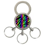 Zebra Rainbow 3-Ring Key Chain