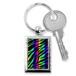 Zebra Rainbow Key Chain (Rectangle)