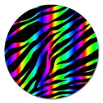 Zebra Rainbow Magnet 5  (Round)