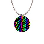 Zebra Rainbow 1  Button Necklace