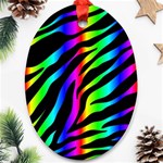 Zebra Rainbow Oval Ornament (Two Sides)