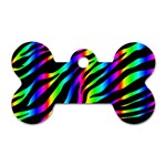 Zebra Rainbow Dog Tag Bone (One Side)