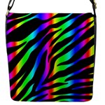 Zebra Rainbow Flap Closure Messenger Bag (S)