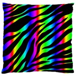 Zebra Rainbow Large Flano Cushion Case (One Side)