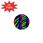 Zebra Rainbow 1  Mini Button (10 pack) 