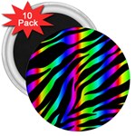 Zebra Rainbow 3  Magnet (10 pack)