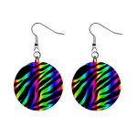 Zebra Rainbow 1  Button Earrings