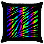 Zebra Rainbow Throw Pillow Case (Black)