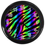 Zebra Rainbow Wall Clock (Black)