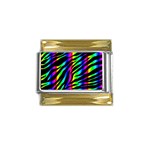 Zebra Rainbow Gold Trim Italian Charm (9mm)