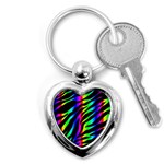 Zebra Rainbow Key Chain (Heart)