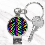 Zebra Rainbow Nail Clippers Key Chain