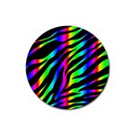 Zebra Rainbow Rubber Round Coaster (4 pack)